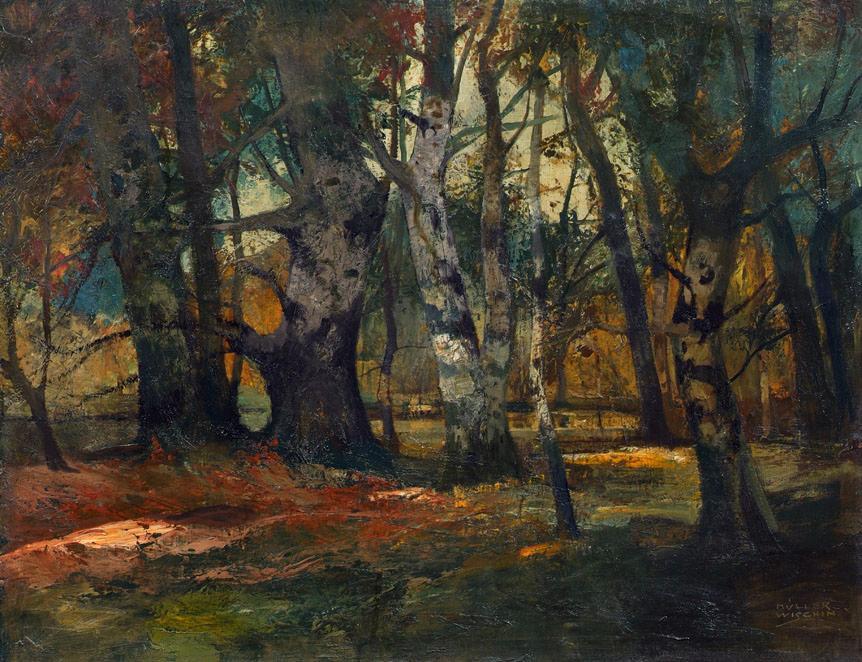 Anton Müller-Wischin, Herbstwald, undatiert, Öl auf Leinwand, 70 x 88,5 cm, Belvedere, Wien, In ...