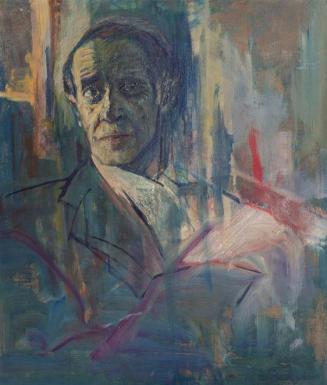 Theodor Detter, Selbstporträt II, um 1954, Öl auf Hartfaserplatte, 64,5 x 55 cm, Belvedere, Wie ...
