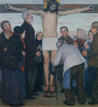 Ernst Stöhr, Sehet, Jesu hat die Hand, 1914, Öl auf Leinwand, 120 x 110 cm, Belvedere, Wien, In ...