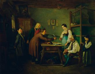Eduard Swoboda, Der Vertrag, 1848, Öl auf Leinwand, 63 x 80 cm, Belvedere, Wien, Inv.-Nr. 9231