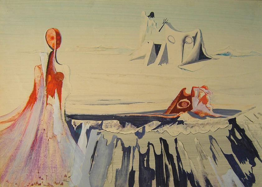 Edgar Jené, Le glacier ardent, 1940, Gouache, Belvedere, Wien, Inv.-Nr. 9777