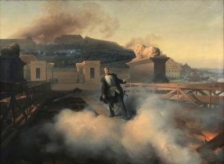 Fritz L' Allemand, Oberst Alnock auf der Budapester Kettenbrücke, 1851, Öl auf Leinwand, 106 x  ...