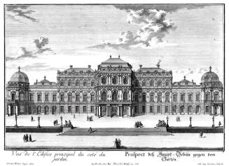 Salomon Kleiner, Prospect deß Haupt-Gebäu gegen dem Garten, 1731, Radierung, Plattenmaße: 28,6  ...