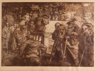 Frank Brangwyn, Ein Fest der Leidenden, vor 1909, Radierung, 55 x 74 cm, Belvedere, Wien, Inv.- ...