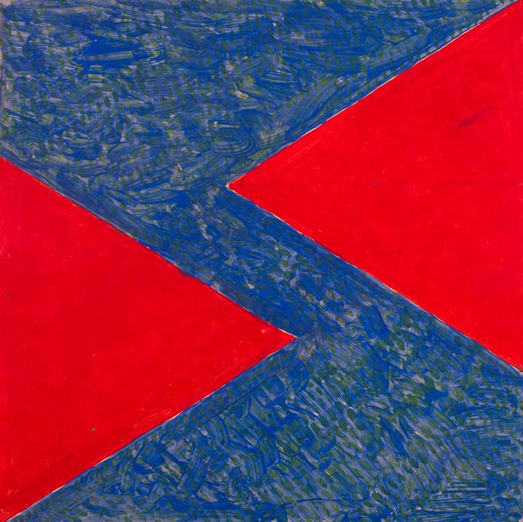 Hildegard Joos, Studie zu: Rot-Blau Nr. 13, undatiert, Gouache auf Papier, 49 x 49 cm, Belveder ...
