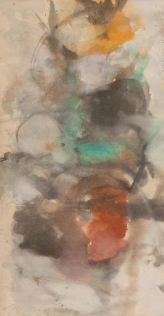 Karl Kreutzberger, Ohne Titel, 1962, Aquarell, 61 × 32 cm, Belvedere, Wien, Inv.-Nr. Lg 1237