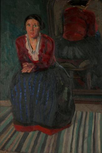 Wolfgang Schaukal, Sitzende Dame vor Spiegel, 1924–1925, Öl auf Leinwand, 117 x 78 cm, Belveder ...