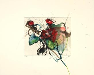 Bernhard Vogel, Rosen, 1995, Aquarellierte Radierung, 40 × 50 cm, Belvedere, Wien, Inv.-Nr. 101 ...