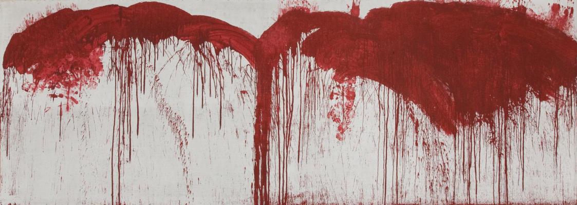 Hermann Nitsch, Ohne Titel, 1983, Acryl auf Leinwand, 200 x 600 cm, Belvedere, Wien, Inv.-Nr. L ...