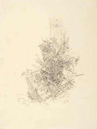 Hildegard Joos, Ohne Titel, undatiert, Tusche auf Papier, 39,7 x 30 cm, Belvedere, Wien, Inv.-N ...