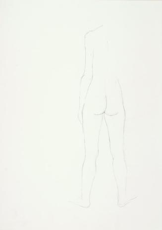 Josefine Sokole, Stehender Rückenakt, undatiert, Bleistift auf Papier, 44,1 x 31,5 cm, Belveder ...