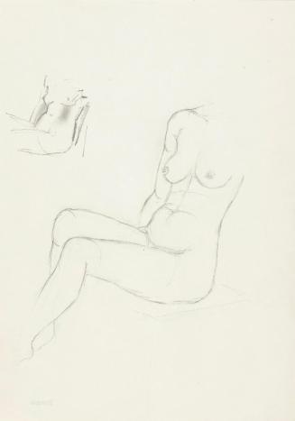 Josefine Sokole, Aktstudie, undatiert, Bleistift auf Papier, 34 x 24 cm, Belvedere, Wien, Inv.- ...