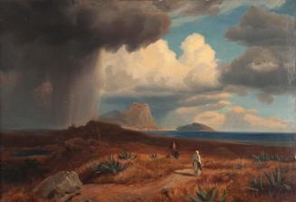 Hermann Freiherr von Königsbrun, Wolkenbruch mit Agaven, um 1860, Öl auf Leinwand, 51 x 74,5 cm ...
