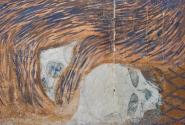 Gustav Klimt, Beethovenfries: Die feindlichen Gewalten - Tafel 1, Stirnwand, 1901, Kaseinfarben ...