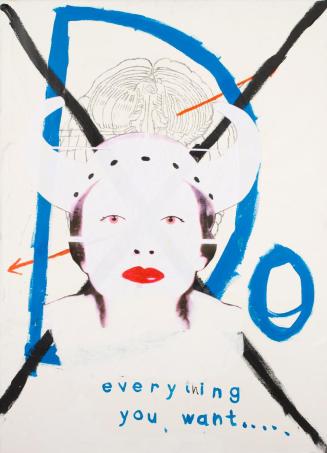 Zenita Komad, Do Everything You Want, 2003, Acryl, Bleistift, Fotografie auf Leinwand, 150 x 11 ...