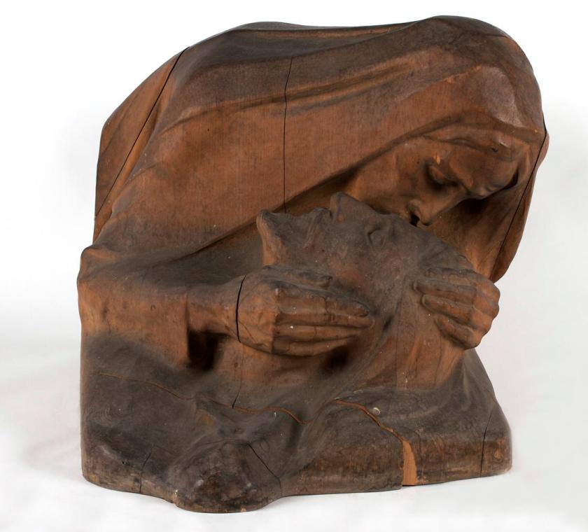 Virgil Rainer, Pietà, um 1910, Holz, H: 60 cm, Wien, Belvedere, Inv.-Nr. 1204