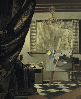 Gerhard Gutruf, Hommage à Vermeer, 1976, Öl auf Leinwand, 120 × 100,5 cm, Artothek des Bundes,  ...