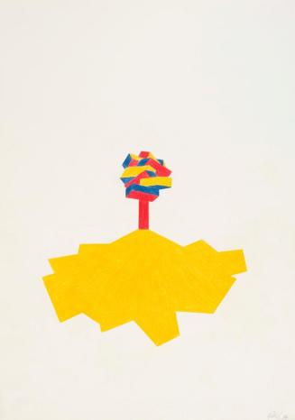 Roland Goeschl, Farbbaum München, 1974, Buntstift auf Papier, 44,1 x 31,1 cm, Belvedere, Wien,  ...