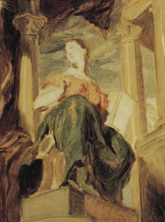 Hans Canon, Die Muse Clio, um 1875, Öl auf Leinwand, 39 x 28,4 cm, Belvedere, Wien, Inv.-Nr. 43 ...