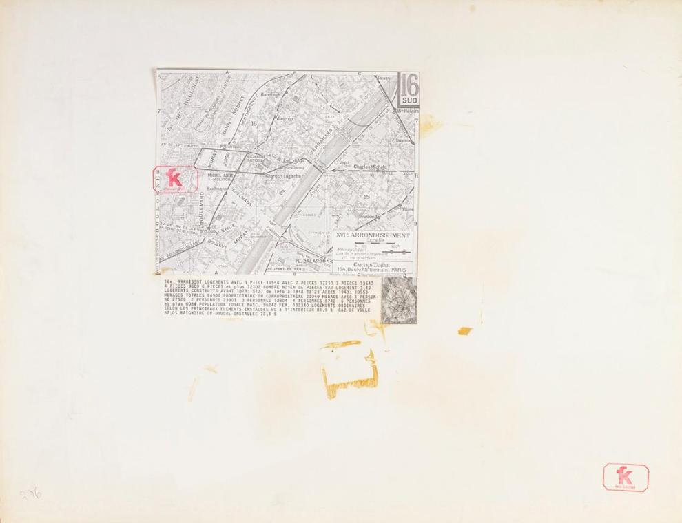 Felix Kalmar, Paris, 1970, Collage, 50 x 65 cm, Belvedere, Wien, Inv.-Nr. 10636/13
