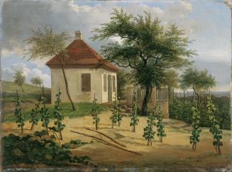 Karl Gottfried Traugott Faber, Pavillon auf Dr. Körners Weinberg bei Loschwitz, 1828, Öl auf Le ...