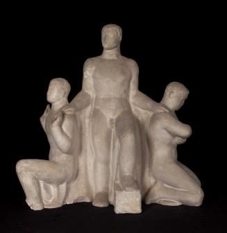 Franz Blum, Studie dreier Männer, 1936-1937, Gips, 65 × 69 × 34 cm, Belvedere, Wien, Inv.-Nr. 7 ...