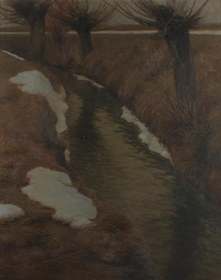Hans Ranzoni der Ältere d. Ä., Tauwetter, um 1900, Öl auf Leinwand, 150 x 120 cm, Belvedere, Wi ...