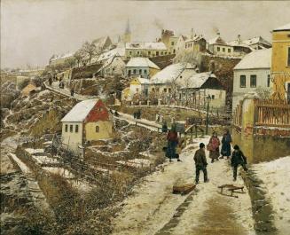Theodor von Hörmann, Znaim im Schnee, um 1892, Öl auf Leinwand, 78,5 x 100 cm, Belvedere, Wien, ...