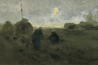 Theodor von Hörmann, Zwei Bäuerinnen auf dem Feld, um 1890, Öl auf Leinwand, 8,3 x 12,2 cm, Bel ...