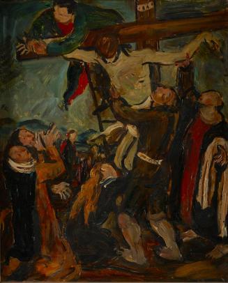 Ferdinand Kitt, Kreuzabnahme, 1922, Öl auf Leinwand, 46 x 38 cm, Belvedere, Wien, Inv.-Nr. 4443