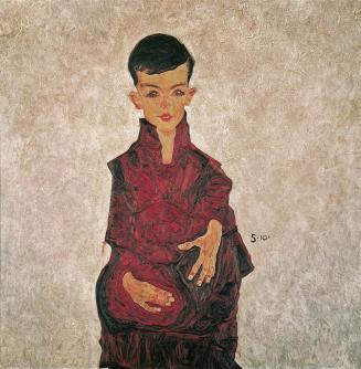 Egon Schiele, Rainerbub (Bildnis Herbert Rainer im Alter von etwa sechs Jahren), 1910, Öl auf L ...