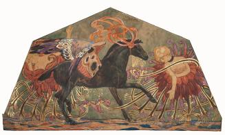 Josef Mehoffer, Pegasus und die Musen, 1904, Mischtechnik auf Papier auf Leinen, 109 x 194,5 cm ...