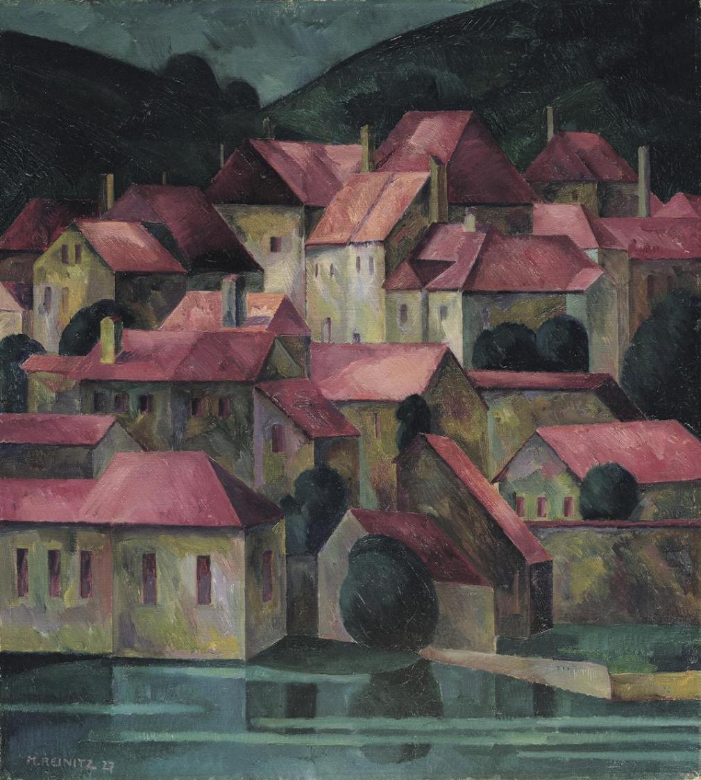 Maximilian Reinitz, Rote Dächer, 1927, Öl auf Leinwand, 61 x 54,5 cm, Belvedere, Wien, Inv.-Nr. ...