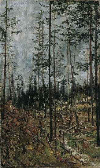 Theodor von Hörmann, Waldschlag bei Gödöllö, um 1879, Öl auf Leinwand, 57,5 x 34,5 cm, Belveder ...