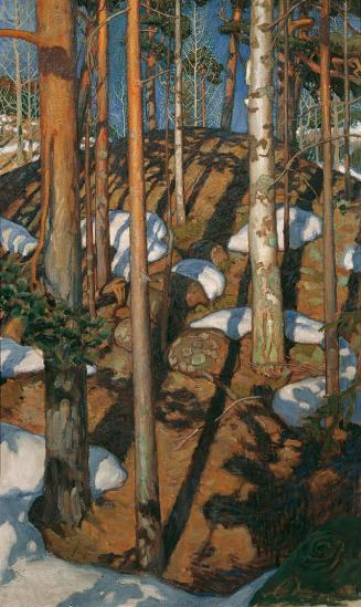 Akseli Gallén-Kallela, Frühjahr, um 1900, Öl auf Leinwand, 133 x 80 cm, Belvedere, Wien, Inv.-N ...