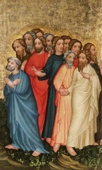 Wiener Maler (?),  Apostelabschied, um 1420/1430, Malerei auf Fichtenholz, 76,2 × 46,6 × 1,2 cm ...