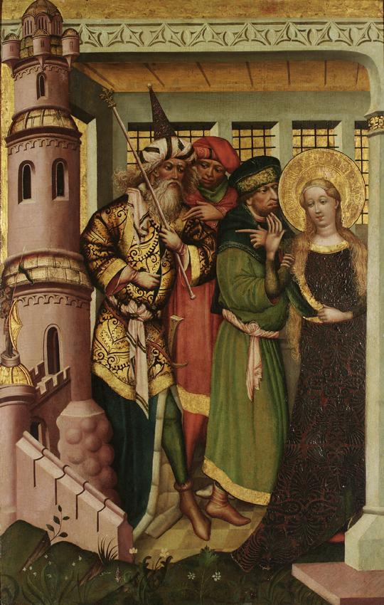 Die hl. Barbara wird in den Turm geführt von Regensburger Maler