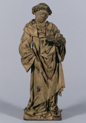 Südtiroler Bildschnitzer, Hl. Leonhard, um 1490, Zirbenholz, abgelaugt, H: 76,5 cm, Standfläche ...