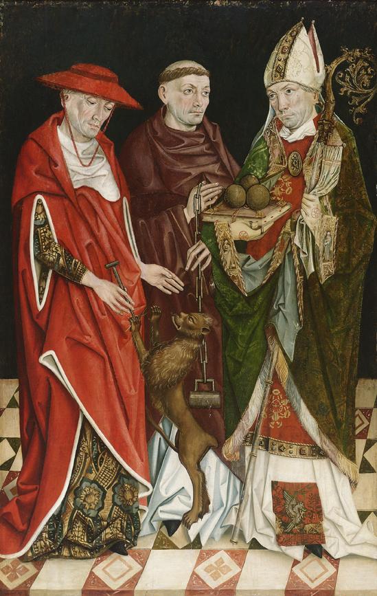 Die Heiligen Hieronymus, Leonhard und Nikolaus von Oberösterreichischer Maler