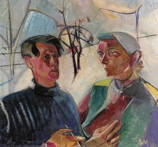 Anton Mahringer, Selbstbildnis mit Gattin, 1950, Öl auf Hartfaserplatte, 55 x 60 cm, Belvedere, ...
