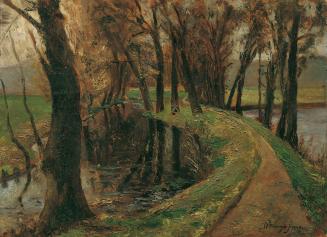 Olga Wisinger-Florian, Allee am Weiher, Öl auf Karton, 37,5 x 52 cm, Belvedere, Wien, Inv.-Nr.  ...