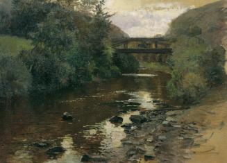 Marie Egner, Waldwasser mit Brücke, Öl auf Leinwand, 62,5 x 85 cm, Belvedere, Wien, Inv.-Nr. 57 ...