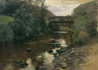 Marie Egner, Waldwasser mit Brücke, Öl auf Leinwand, 62,5 x 85 cm, Belvedere, Wien, Inv.-Nr. 57 ...