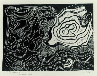 Robert Keil, Es werde Licht, um 1969, Linolschnitt, 48 x 64 cm, Belvedere, Wien, Inv.-Nr. 9122