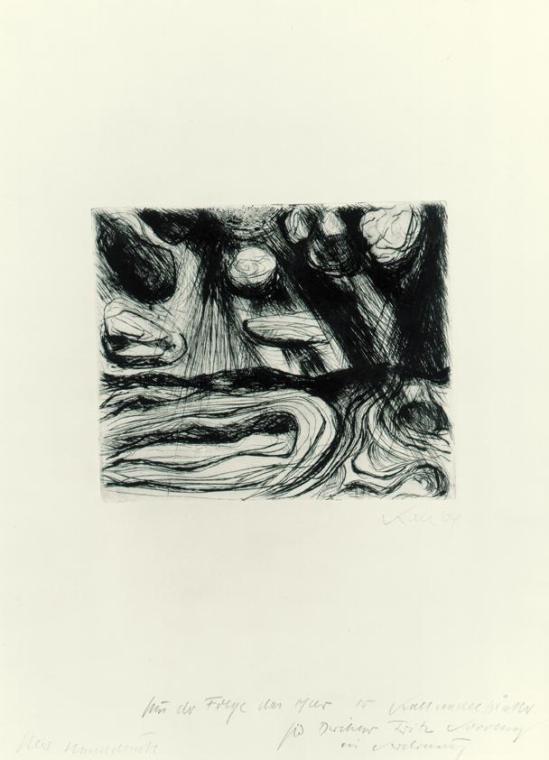 Robert Keil, Aus der Folge "Meer" IV, 1969, Kaltnadelradierung, Plattenmaße: 20 x 23,5 cm, Belv ...