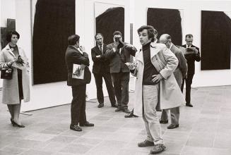 Peter Baum, Arnulf Rainer, Pressekonferenz zur Ausstellung, Oktober 1968, 1968, Barytabzug vom  ...