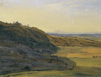 Ferdinand Georg Waldmüller, Landschaftsstudie bei Ariccia, 1835, Öl auf Papier auf Leinwand, 22 ...
