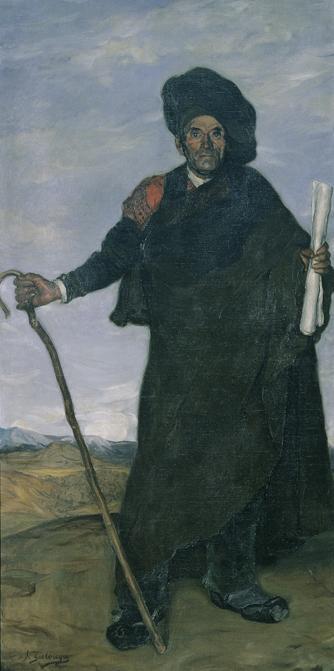 Ignacio Zuloaga, Der Volksdichter Don Miguel von Segovia, um 1900, Öl auf Leinwand, 201 x 100 c ...