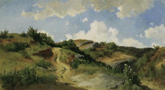 August Schaeffer von Wienwald, Ungarische Landschaft, um 1870, Öl auf Papier auf Leinwand, 26 x ...