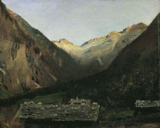 Anton Romako, Abend in der Prossau bei Gastein, Herbst 1877, Öl auf Leinwand, 45 x 58 cm, Belve ...